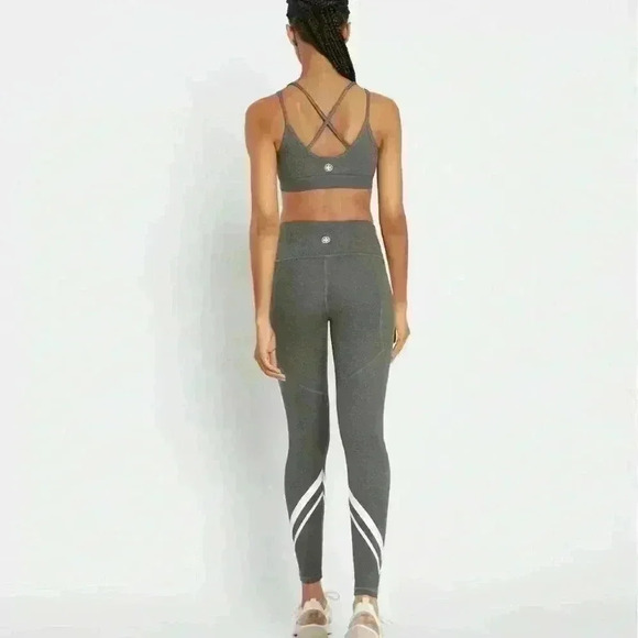 Tory Burch Compression Cross-Back Bra, Grey, XS - Picture 3 of 3